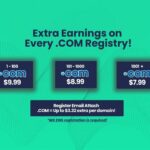 .COM Discount Program – Extra Earnings on Every Email Attach .COM Registration!