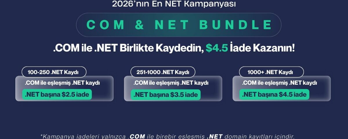 2026’nın En NET Kampanyası: .com ile .net Birlikte Kaydedin, $4,5 İade Kazanın!