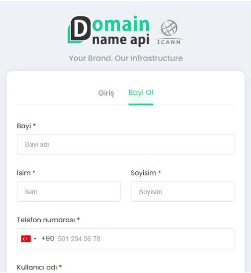 Domain Name API’de Hesap Oluşturma Domain Name API’de Hesap Oluşturma