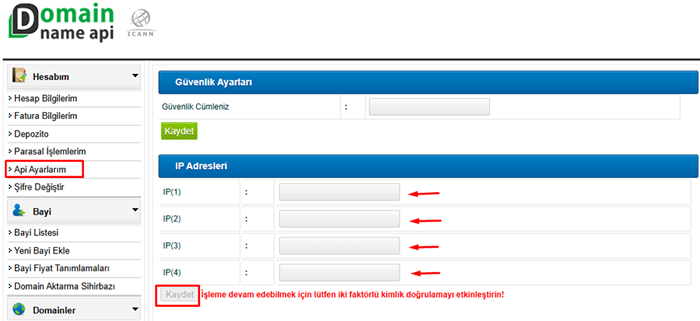 İzin Verilen IP Listesi Nasıl G&uuml;ncellenir?